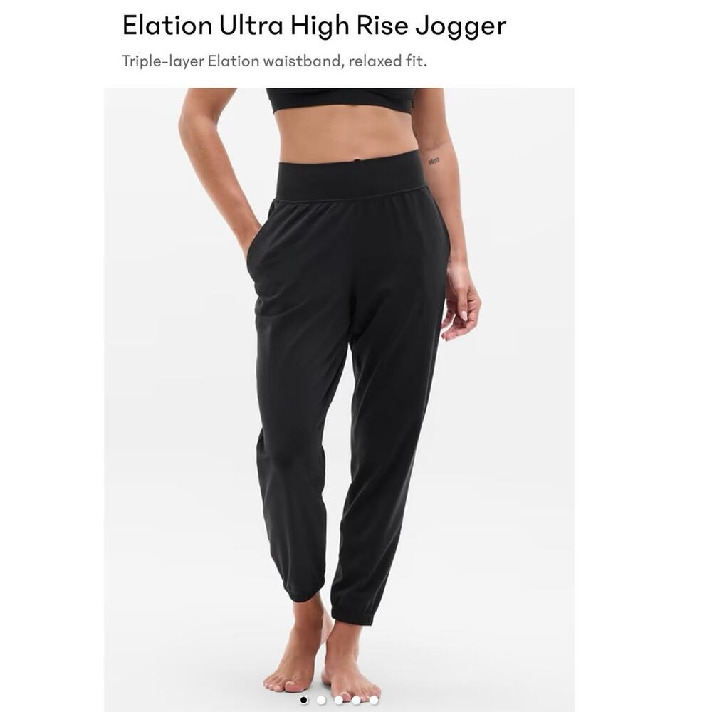 Athleta Elation Ultra High Rise Jogger Black Size Small S Pockets Athleisure